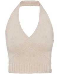 Prada - Halterneck Wool-cashmere Top - Lyst