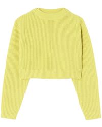 RE/DONE - Rib-Knit Cropped Wool Jumper - Lyst