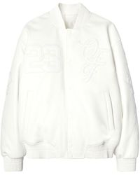 Off-White c/o Virgil Abloh - Natlover Oversized-Collegejacke aus vollnarbigem Leder mit Logoapplikationen - Lyst
