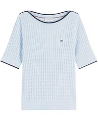 Tommy Hilfiger - Cable-Knit Short-Sleeve Sweater - Lyst