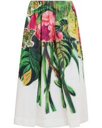 Marni - Floral-print Cotton Midi Skirt - Lyst