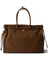 Prada - Bonnie Nubuck-Leather Tote Bag - Lyst
