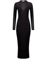 Nina Ricci - Textured Semi-Sheer Midi Dress - Lyst