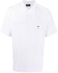 Fendi - Embroidered-logo polo shirt - Lyst