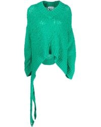 The Attico - Open-Knit V-Neck Jumper - Lyst