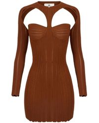 Elisabetta Franchi - Openwork Shrug Knit Mini Dress - Lyst