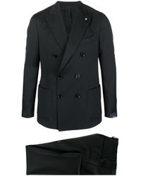 Lardini - Double-breasted Wool Suit - Lyst