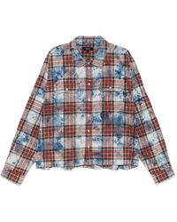 Purple Brand - Bleached-Effect Check-Pattern Shirt - Lyst