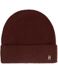 Tommy Hilfiger - Ribbed-Knit Beanie Hat - Lyst