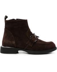 SERGIO MORETTI FIRENZE - Buckle-Detail Suede Ankle Boots - Lyst