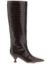 MARIA LUCA - Croc-Effect Leather Boots - Lyst