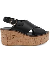 Paloma Barceló - Buckle-Strap Wedge-Heel Sandals - Lyst