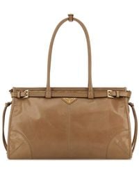 Prada - Enamel Triangle-Logo Tote Bag - Lyst