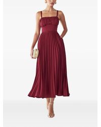 Willa - Lucie Pleated Square-Neck Midi Dress - Lyst