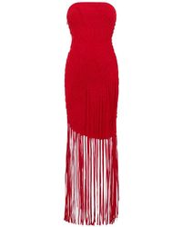 Cult Gaia - Fringe-Trim Strapless Dress - Lyst