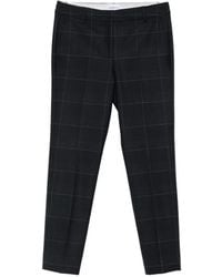 Marella - Check-Pattern Slim-Fit Trousers - Lyst