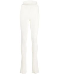 ANDREADAMO - Cut-Out Waist Ribbed Trousers - Lyst