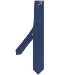 Etro Cravatta Gecko con ricamo - Blu
