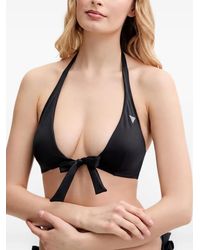 Guess - Bow-Detail Halterneck Bikini Top - Lyst