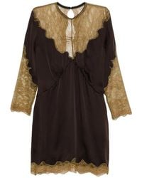 The Attico - Lace-Trim Mini Dress - Lyst
