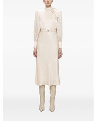 Nissa - Robe Mi-Longue En Viscose Et Satin - Lyst