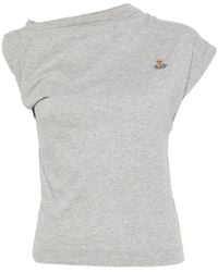 Vivienne Westwood - Hebo Orb-Embroidered Draped-Design T-Shirt - Lyst