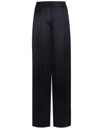 Peserico - Satin Tailored Wide-Leg Trousers - Lyst