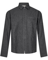 Another Aspect - Check-Pattern Zip-Up Overshirt - Lyst
