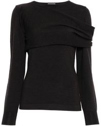 P.A.R.O.S.H. - Draped Wool Sweater - Lyst
