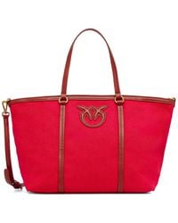 Pinko - Medium Shopper Logo-Plaque Tote Bag - Lyst