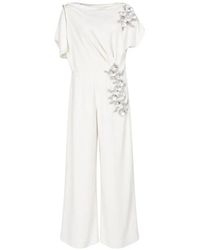 Loodyana - Floral-Embroidered Short-Sleeve Jumpsuit - Lyst