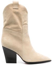 Santoni - Western Pointed-toe Suede Boots - Lyst