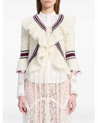 Ann Demeulemeester - Ruffled Cable-Knit Cardigan - Lyst
