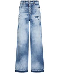 DSquared² - Jeans a gamba ampia con effetto vissuto - Lyst