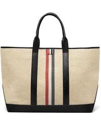 Thom Browne - Medium Tool Rwb-Stripe Raffia Tote Bag - Lyst