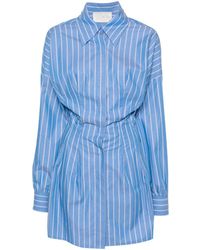 Woera - Striped Mini Shirt Dress - Lyst