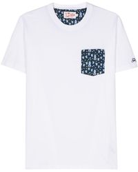 Mc2 Saint Barth - Camiseta Blanche con bolsillo en contraste - Lyst