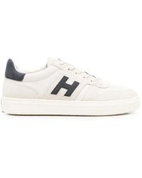 Hogan - H-Tv Logo-Patch Panelled Sneakers - Lyst