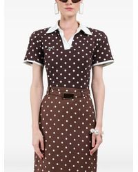 ROWEN ROSE - Polka-Dots Short-Sleeves Polo - Lyst
