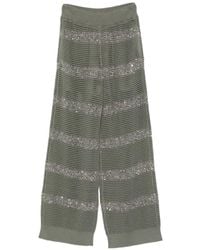 Brunello Cucinelli - Sequin Striped Trousers - Lyst