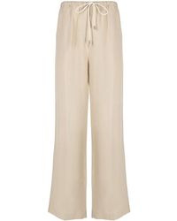 Totême - Drawstring Straight-leg Cotton Trousers - Lyst