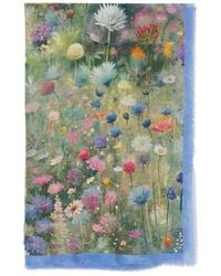 D'Aniello - Floral Print Fringed Scarf - Lyst