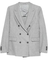 Tagliatore - Double-Breasted Button Detail Blazer - Lyst