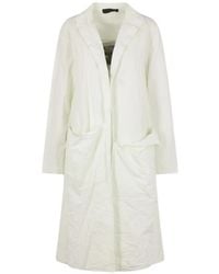 Maria Calderara - Crinkled-Finish Pin-Fastening Coat - Lyst