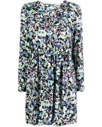 Patrizia Pepe - Floral-print Long-sleeve Mini Dress - Lyst