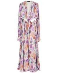 ACTUALEE - Floral-Print Cut-Out Maxi Dress - Lyst