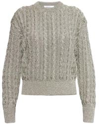 McQueen - Cable-Knit Metallic Sweater - Lyst
