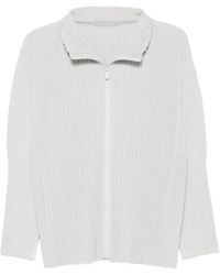 Homme Plissé Issey Miyake - Plissierte Hemdjacke Mit Reißverschluss - Lyst