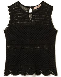 Twinset - Knit Top With Rhinestones - Lyst