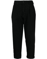 Comme des Garçons - Pinstripe-pattern Cropped Tailored Trousers - Lyst